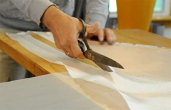 Cutting Bias Strips of Fiberglass