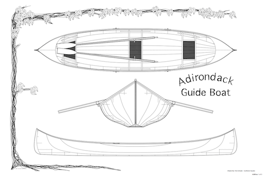 Adirondack Guide Boat Drawing