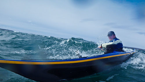 Harry Whalen scooting past