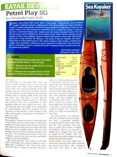 Sea Kayaker Magazine Petrel Play Review