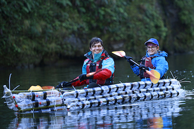 Plastic bottle kayak