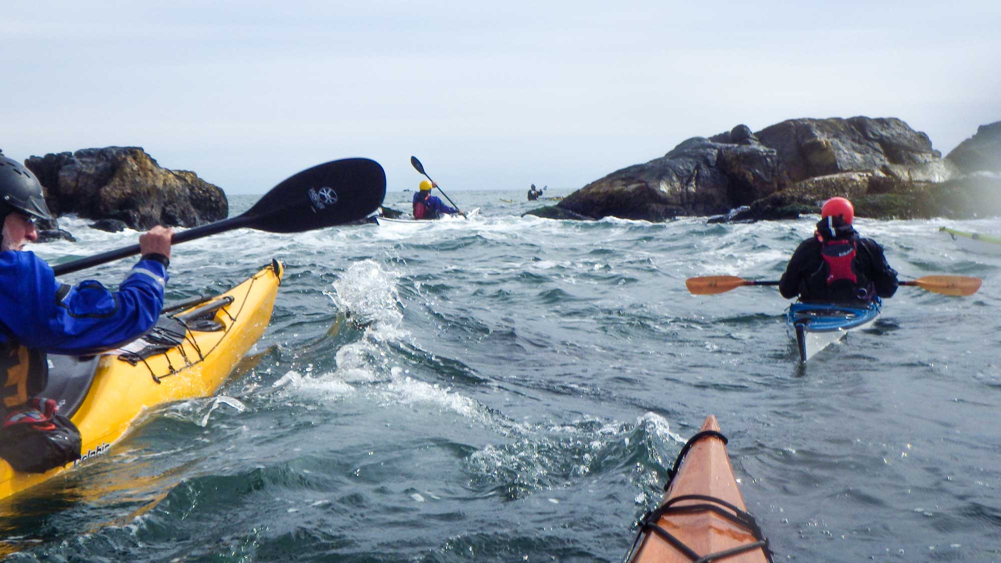 Sea Kayaking Through Rocks Naragansett