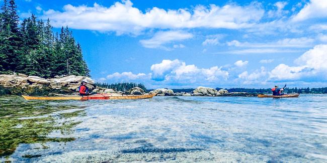 Sea kayaking with WoodenBoat School