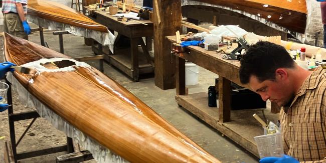 Building wood strip boats