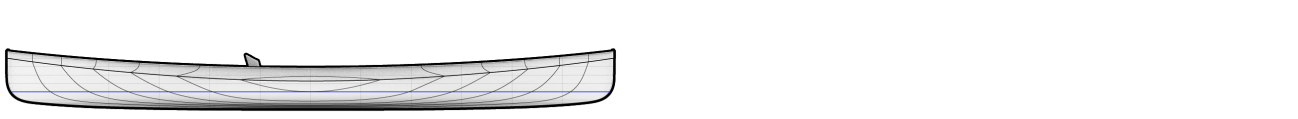 Nymph Wood Strip Pack Canoe Side View Drawing