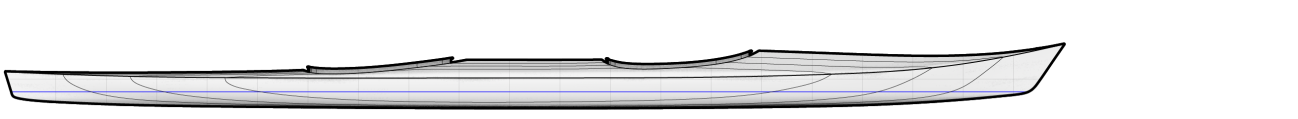 Great Auk Double Woodstrip Sea Kayak Profile Drawing
