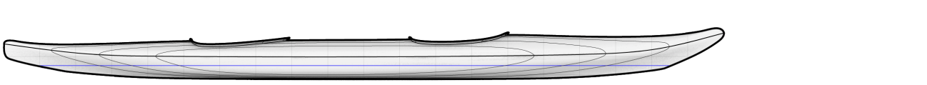 Guillemot Strip Built Tandem Sea Kayak Profile Drawing