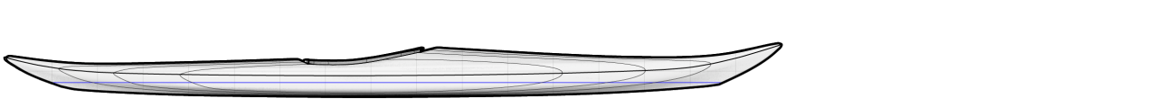 Guillemot Strip Planked Sea Kayak Profile Drawing
