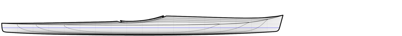 High Capacity Great Auk Sea Kayak Drawing of Profile