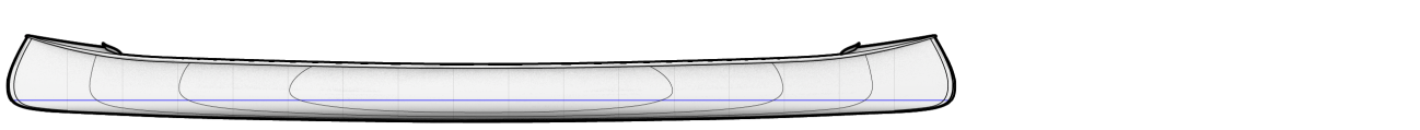 Mystic River Tandem Cedar Strip Canoe Profile Drawing