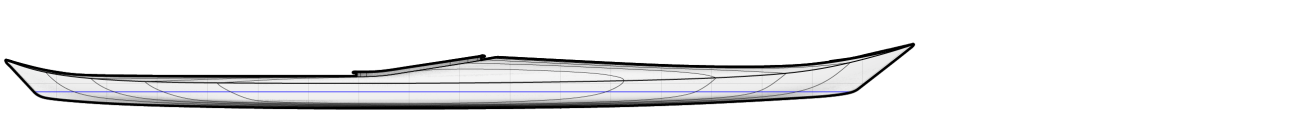 Night Heron Wood Strip Sea Kayak Drawing