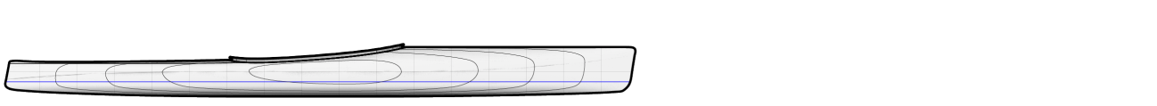 Solo microBootlegger Recreational Kayak Side View Drawing