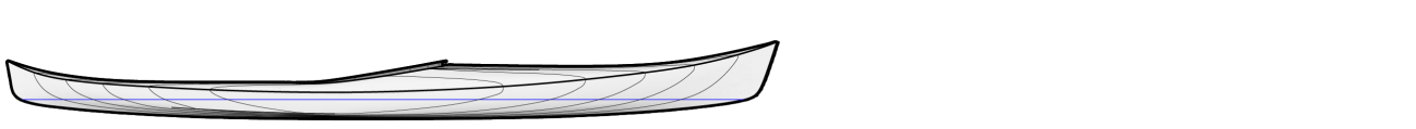Petrel Play Strip Planked Recreational Sea Kayak Side Drawing