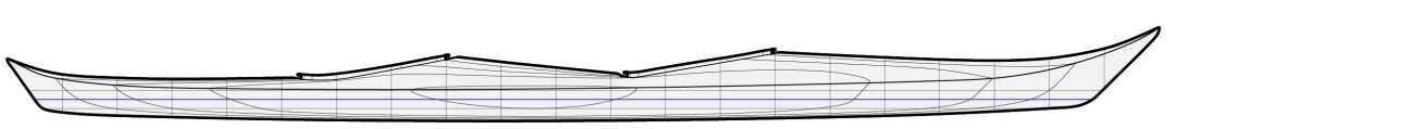 Night Heron Tandem Sea Kayak Profile Drawing