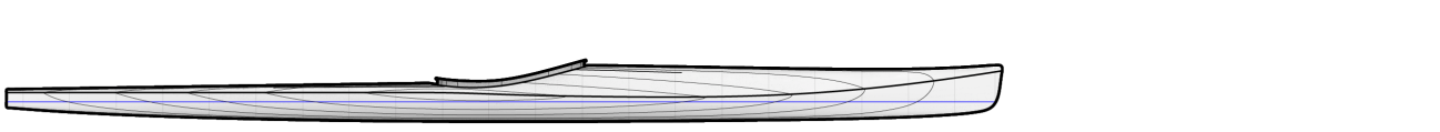 Yukon Wood Strip Racing Kayak Profile Drawing