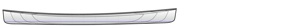 Kite strip built solo canoe profile drawing