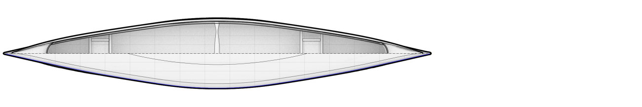 Mystic River Tandem Cedar Strip Canoe Plan View