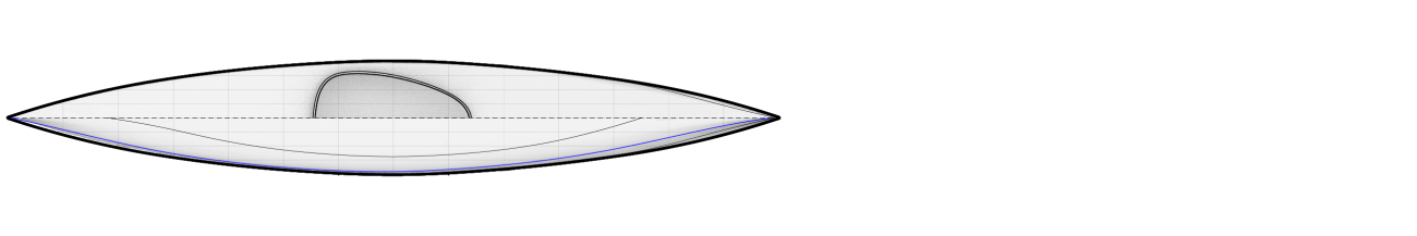 14 Foot Great Auk Kayak Top View Drawing