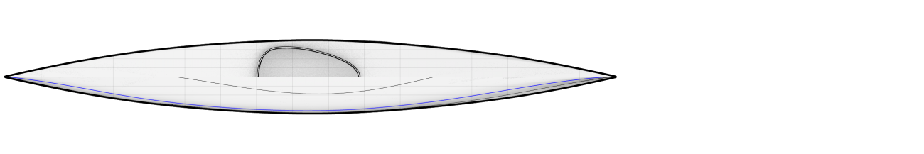 Great Auk Wood Strip Sea Kayak Plan View