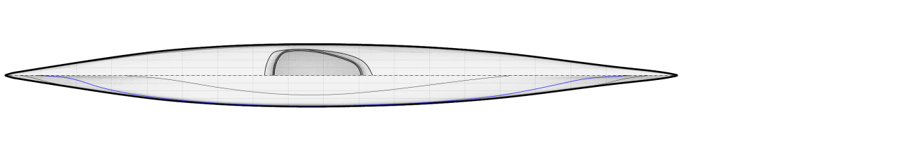 Expedition Single Wood Strip Sea Kayak Top Plan Drawing