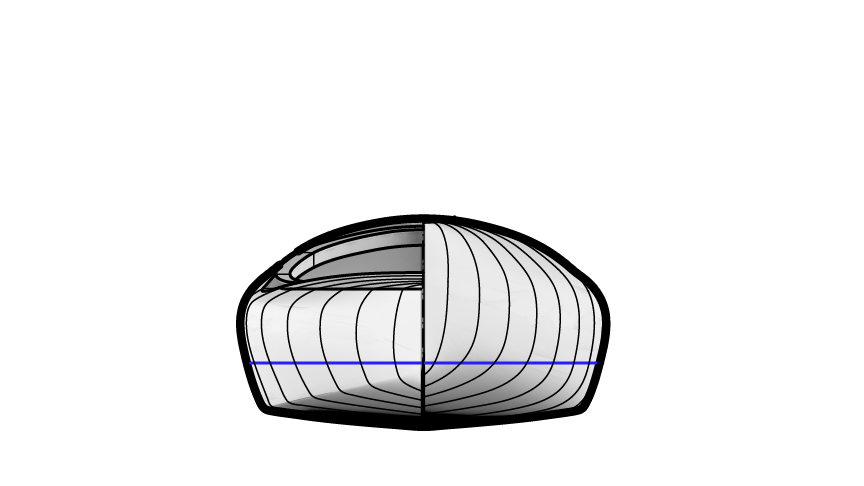microBootlegger Sport Strip Built Kayak Body Plan