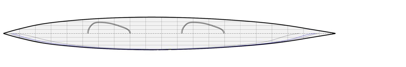 Night Heron Tandem Sea Kayak Top Plan Lines