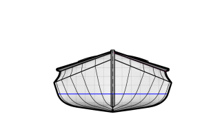 Nymph Wood Strip Pack Canoe End View Drawing