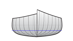 Freedom 15 strip built canoe body plan