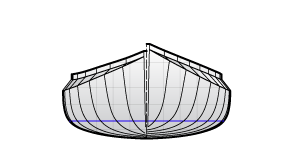Kite strip built solo canoe body plan