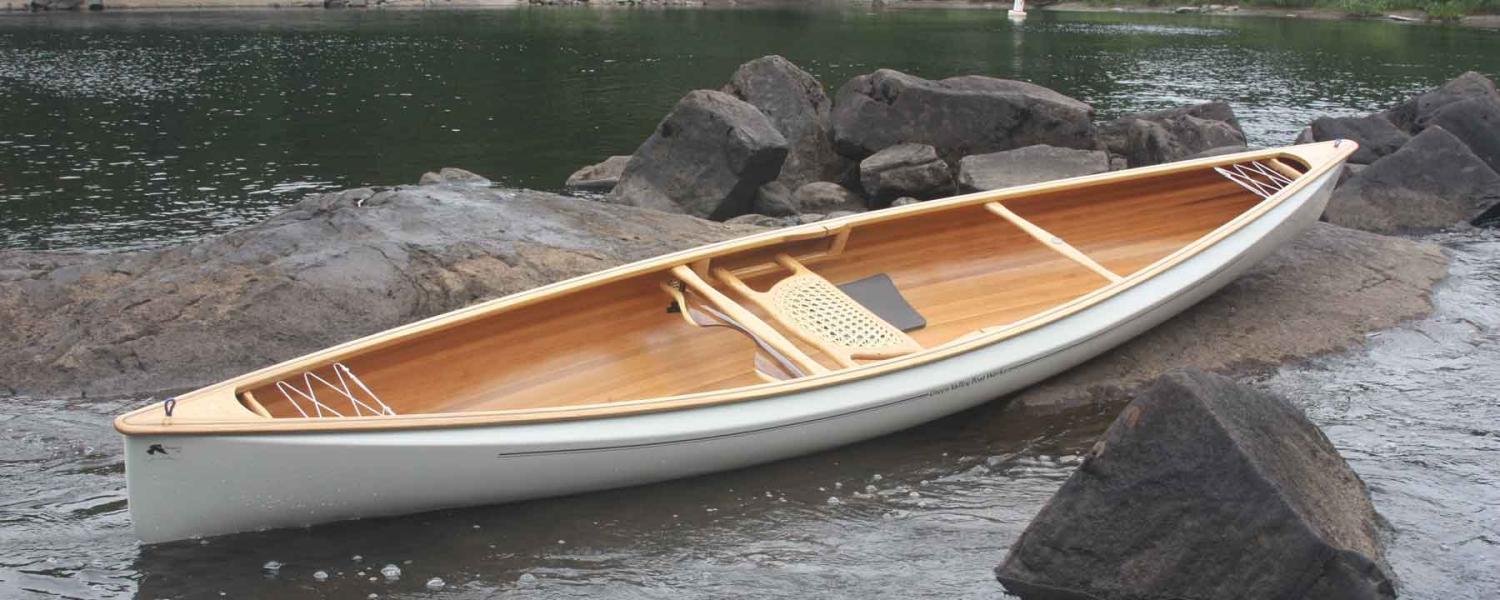 Kite strip built solo canoe by Martin Step