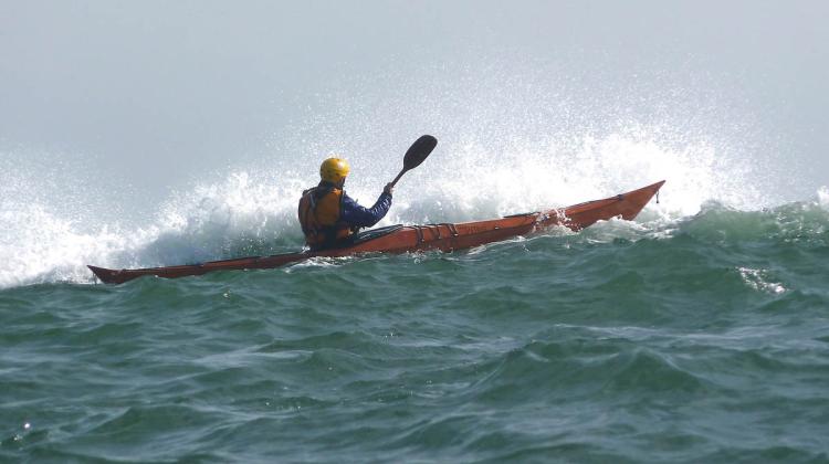 Stitch and Glue Petrel Sea Kayak on a Wave