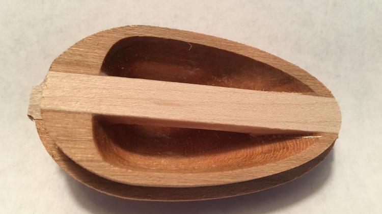 Cherry with Maple Bar Wood Recessed Kayak Deck Fitting