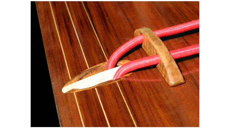 An installed recess wooden deck fitting