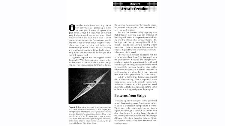 Inside page from the Strip Built Sea Kayak Book