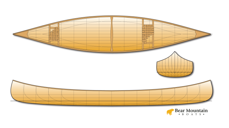 16' Prospector Canoe Plans wood strip 
