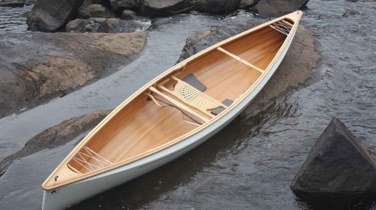 Kite cedar strip wood canoe by Martin Step