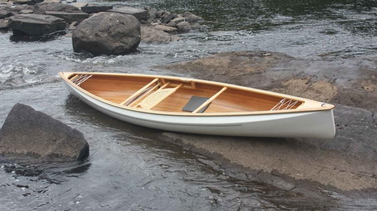 Kite strip built solo canoe by Martin Step